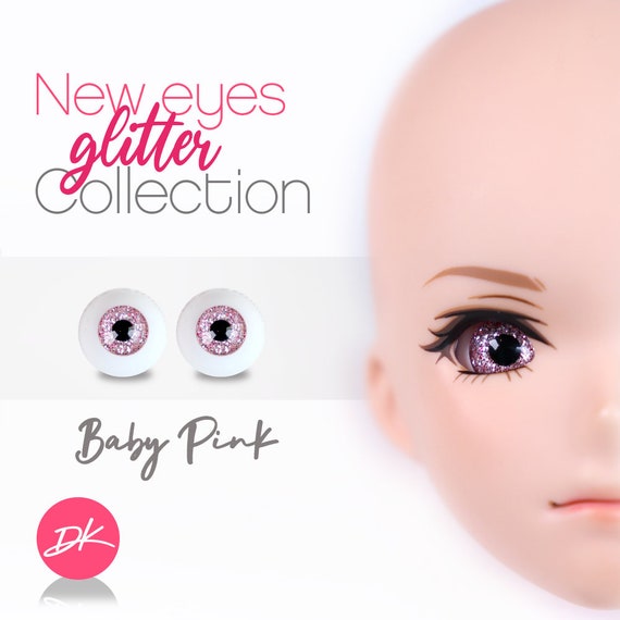Buy Smart Doll Glastic Glitter Eyes baby Pink Glitter Doll Eyes