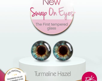 Turmaline Hazel Tempered Glass Irises for Swap On Eyes Doll Eyes  Fits most 18'' doll  American Doll AG  Gotz Doll Our Generation Doll