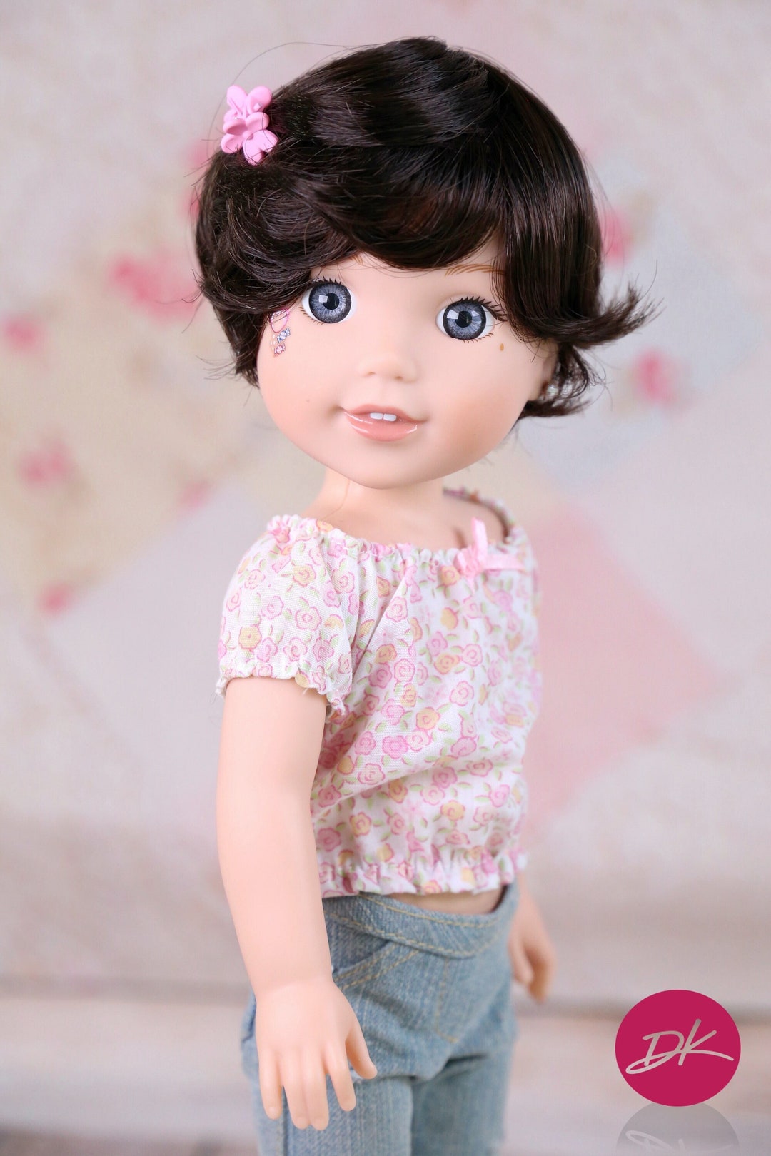 14 Doll Bebe Brown Modacrylic Wigheart 4 Heart Wig  - Etsy