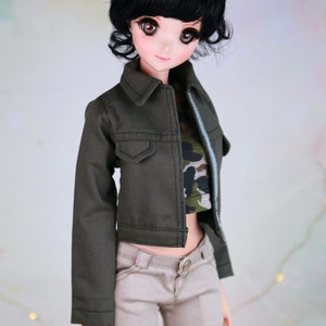 Smart Doll Military Jacket for BJD Doll Training Jacket for 1/3 Dollfie Volks Doll Jean jacket for Ucanaan Doll jacket for Ball Joint Doll