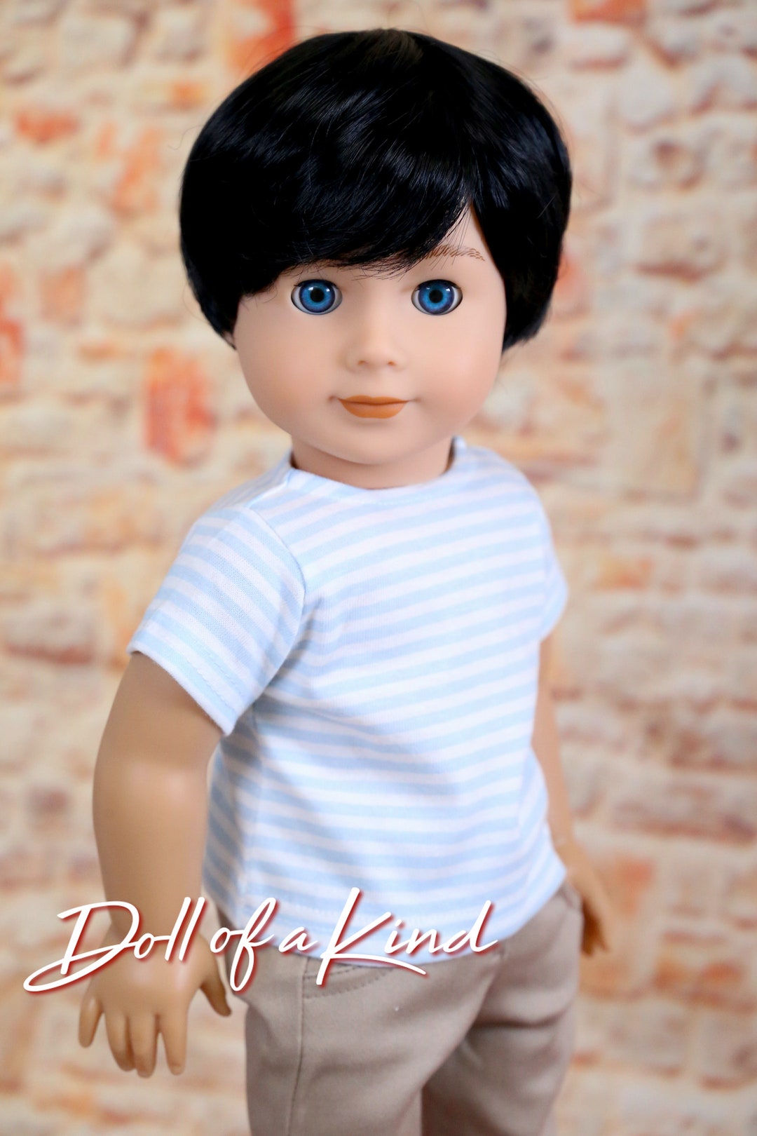 American Doll Boy Wig Black Classic, Doll Wig Replacement, 18inch Doll
