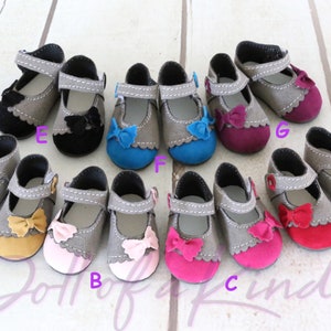 Puppe Ballerinas für Wellie Wunschpuppe - Herz 4 Herzen - Oder jede andere Puppe mit 6 cm Sohlenlänge - Puppenschuhe - Trachtenschuhe