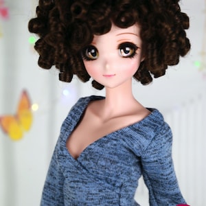 Smart Doll Wig Tanaka Premium  Modacrylic replacement doll wig by Doll of a Kind,Fits most doll head 8 inch to 9 inch, Dollfie, MSD ,BJD