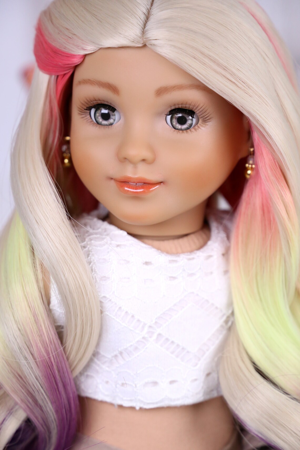 Custom 18inch Doll WigsTREASURE BLONDE hiding Dye doll wig Etsy