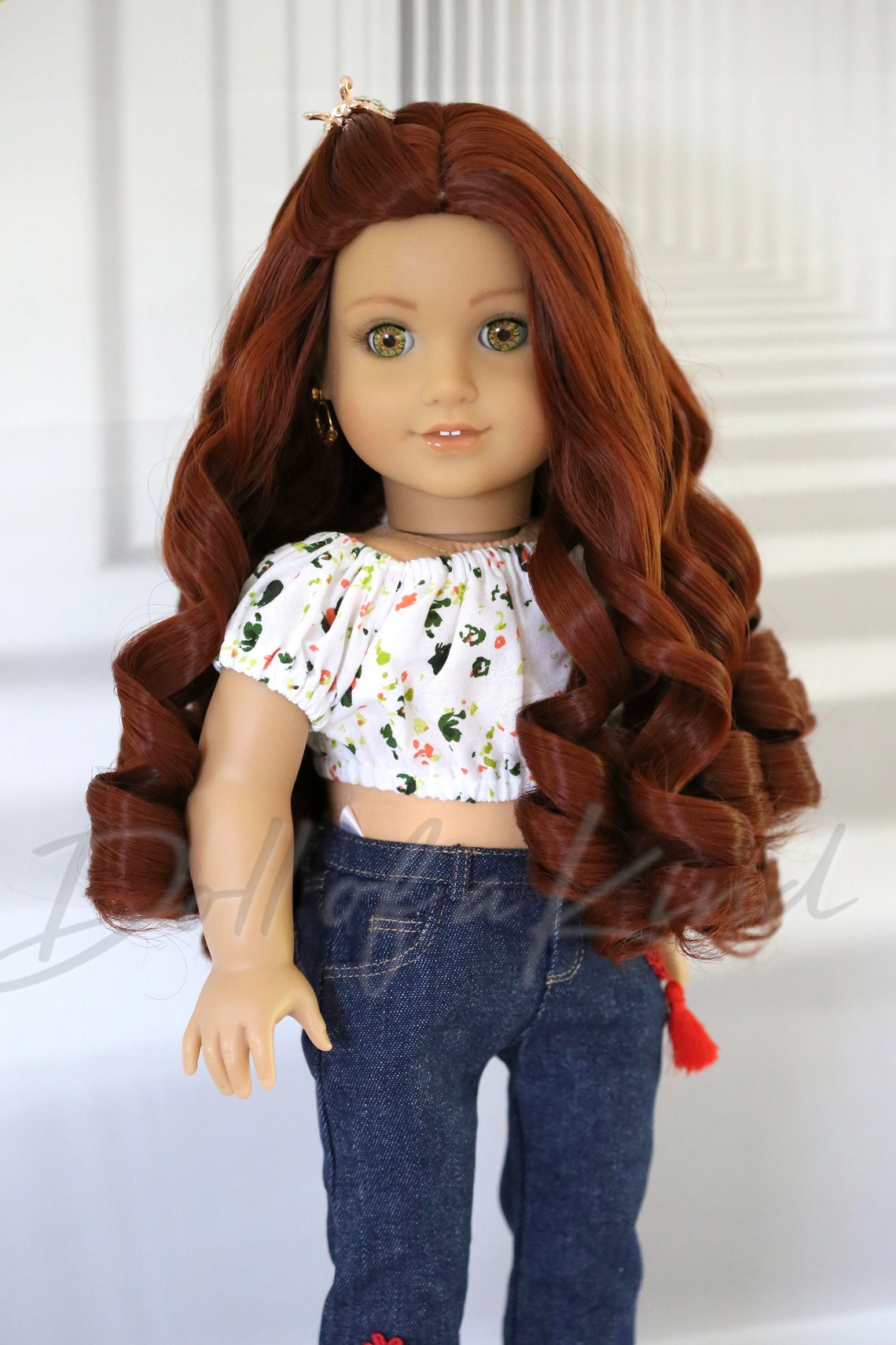 Custom American Girl doll Sweet Reddish Curly wig Etsy
