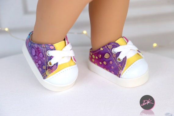 Details about   Shoes for 18''dolls American Girl up Violet Batik doll clothes doll shoes 