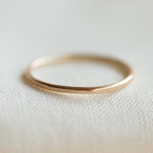 Gold Stacking Ring, 10K gold stacking ring, solid gold, gold hammered band, gold band, thin solid gold ring
