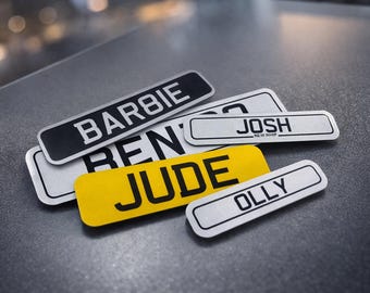 Personalised Kids Ride On Car Number Plate | Custom Mini Licence Plate | Polycarbonate Name Slogan