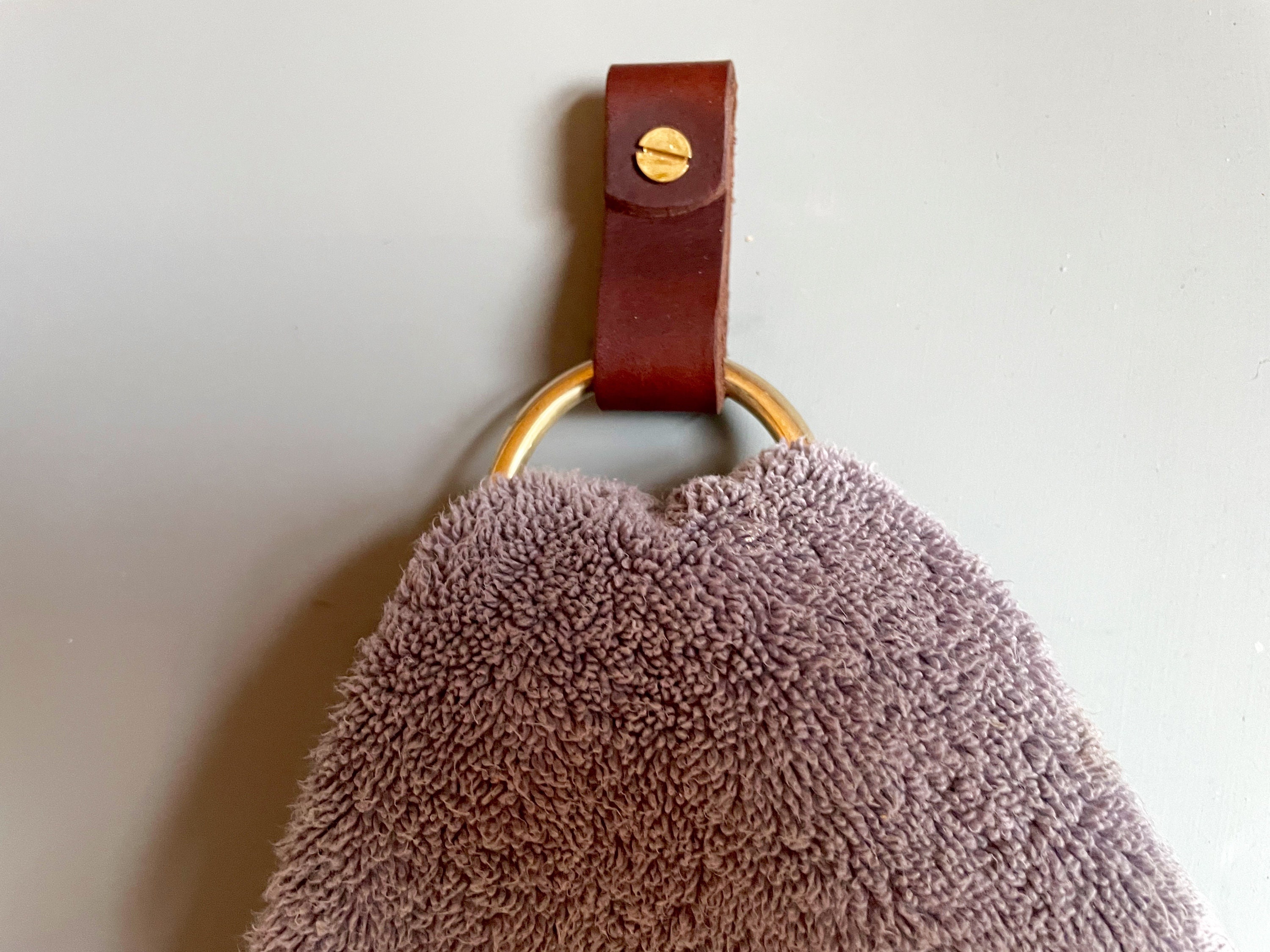 Leather MULTI STRAP Towel Rack holder leather strap brass Etsy