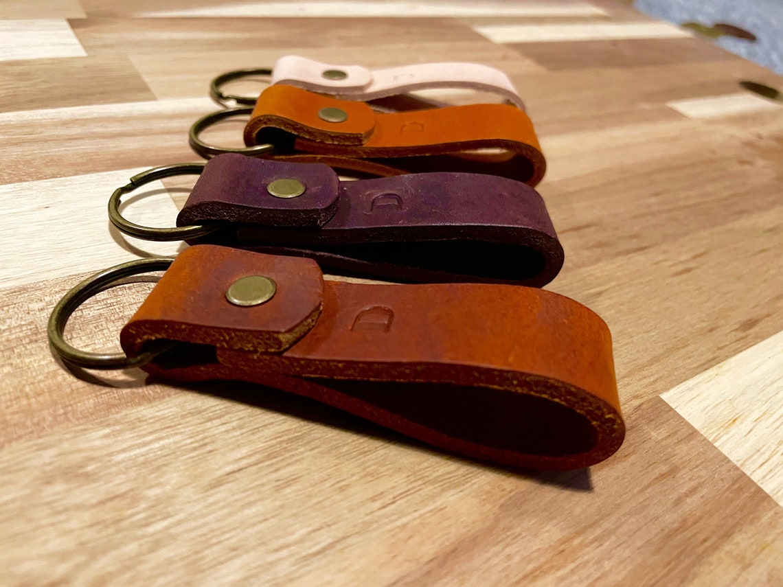 Personalized or Plain Leather Keychain. Trigger Clasp Etsy UK