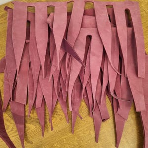 1.3mm Thick Mixed Box Of Genuine Pink Nubuck Leather 1KG Off Cuts Offcuts Scraps