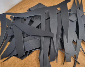 Echt-Schwarze Lederreste zum Basteln (1kg Box)