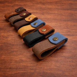 Poignées de tiroir en cuir épais | Poignées d'armoires faites à la main, amélioration de meubles modernes rustiques