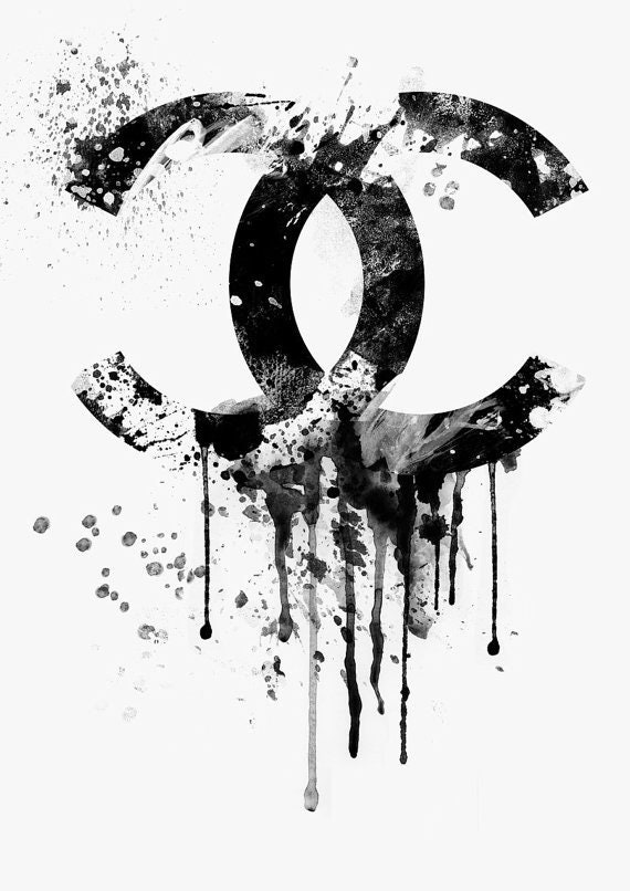 Chanel drip logo poster print wall art chanel prints Etsy