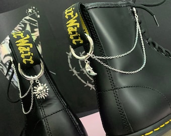 SUN & MOON Boot chain charm, grunge punk charm, shoe accessories, boot jewellery, celestial boot chains