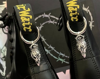 CROWN RAVEN SKULL boot charms, grunge punk charms, shoe accessories, boot jewellery, crow charms