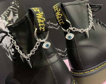EYE & ALT Spike Boot Chains, charms hardware gothic charm, shoe accessories, boots jewellery, clip anklet chain
