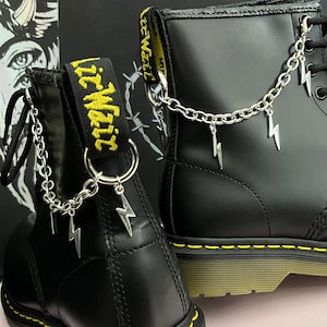 THUNDER BOOT Chain charms hardware grunge charm, shoe accessories, shoe jewellery, clip anklet chains, lightning bolt