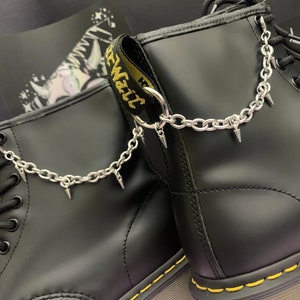 PUNK SPIKE BOOT Chain charms, hardware grunge charm, shoe accessories, boot jewellery, anklet chains