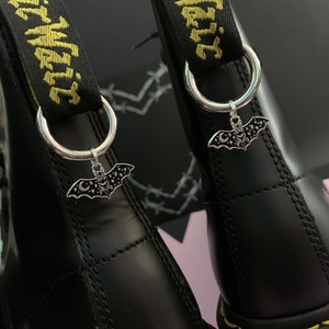 NIGHT BAT Boot Charms, grunge punk charm, shoe accessories, boot jewellery, Halloween witchy, black celestial ghost bat