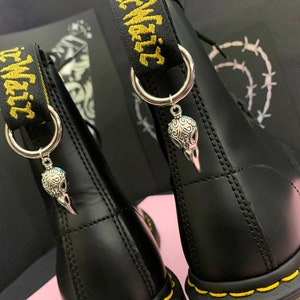ORNATE RAVEN SKULL boot charms, grunge punk charms, shoe accessories, boot charms