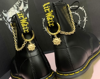SUN GOLD O Ring Boot chains charm, hardware grunge charms, shoe accessories, boot jewellery, dark academia chain