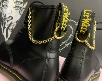 GOLD O RING Boot chain charm, hardware grunge charms, shoe accessories boot jewellery, dark academia, anklet chains