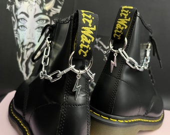 THUNDER Double O Ring Boot chain charm, chunky hardware grunge punk, shoe accessories, boot jewellery, dark academia gothic chains
