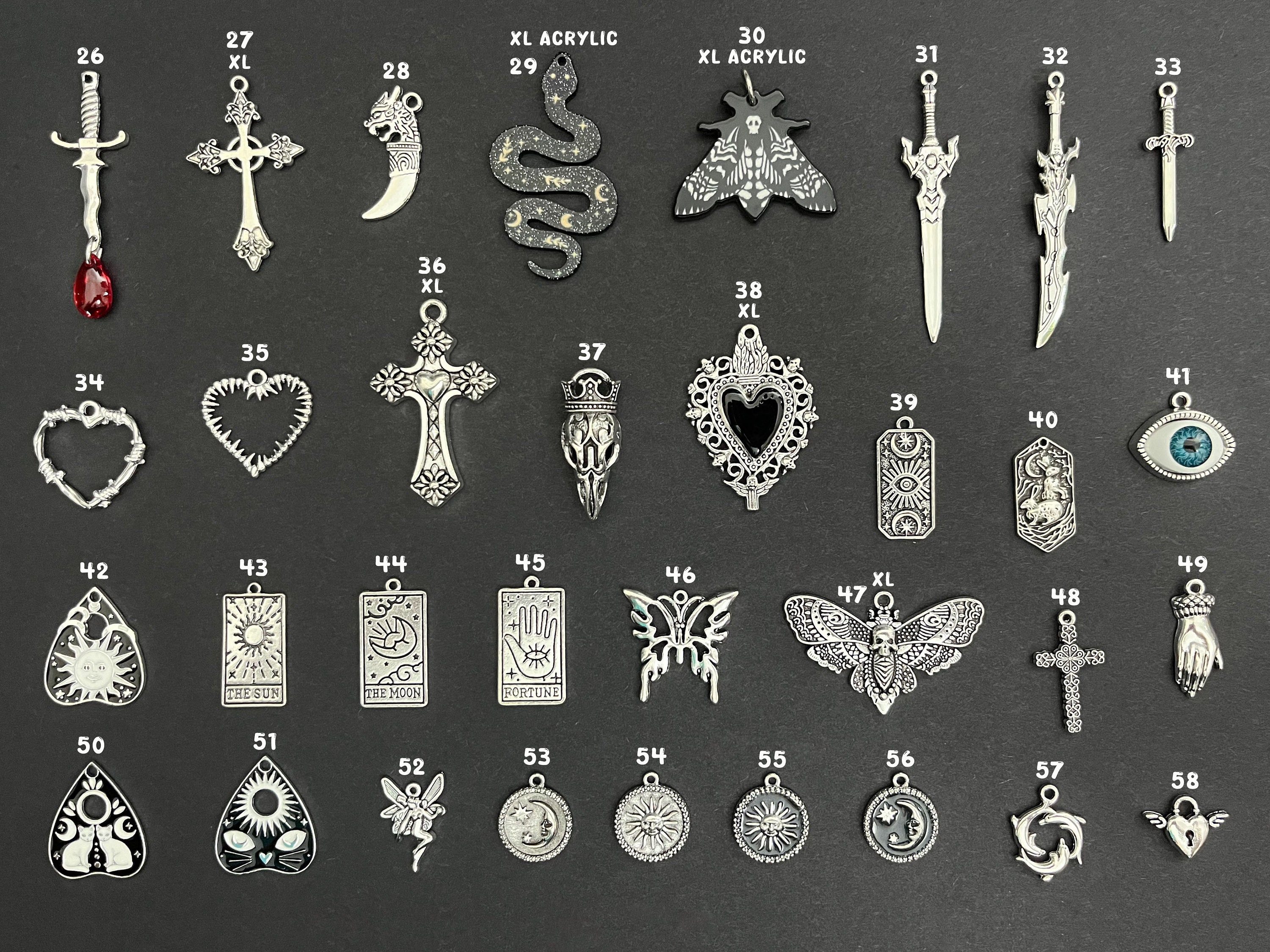 CUSTOM BAG CHAIN Charm Build Your Own, Alternative Gothic Kitsch ...