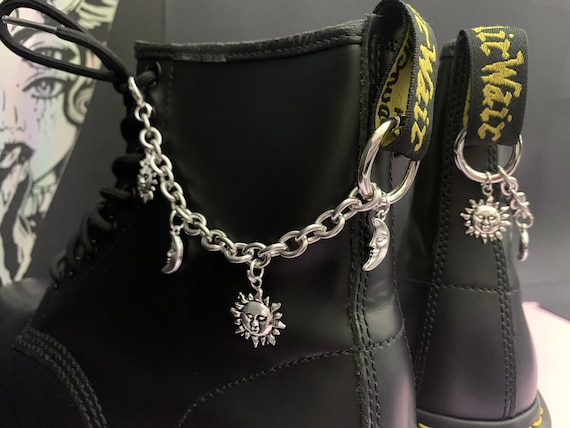 SUN & MOON BOOT Chain Charms, Hardware Grunge Charm, Shoe