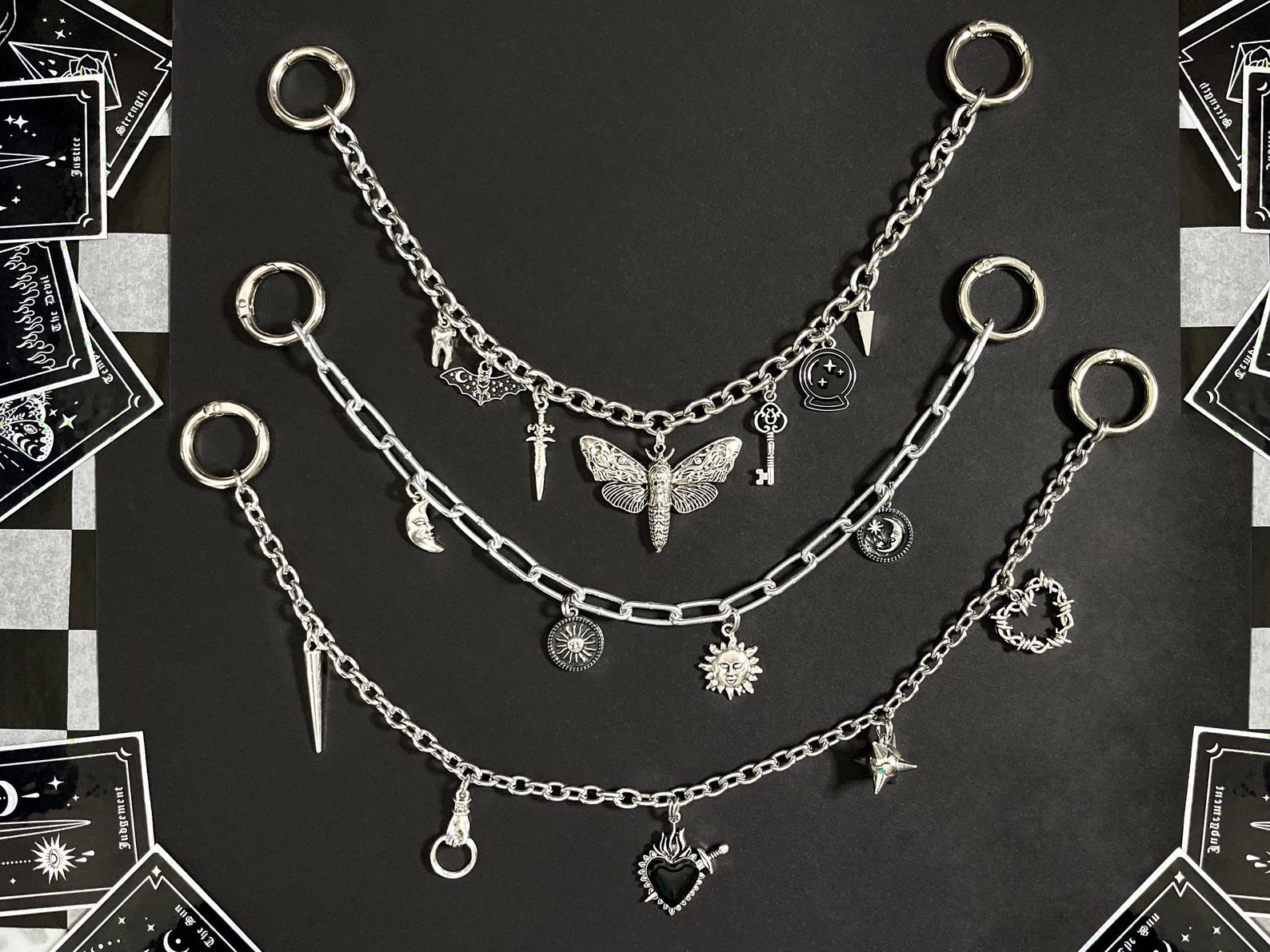 CUSTOM BAG CHAIN Charm Build Your Own, Alternative Gothic Kitsch ...