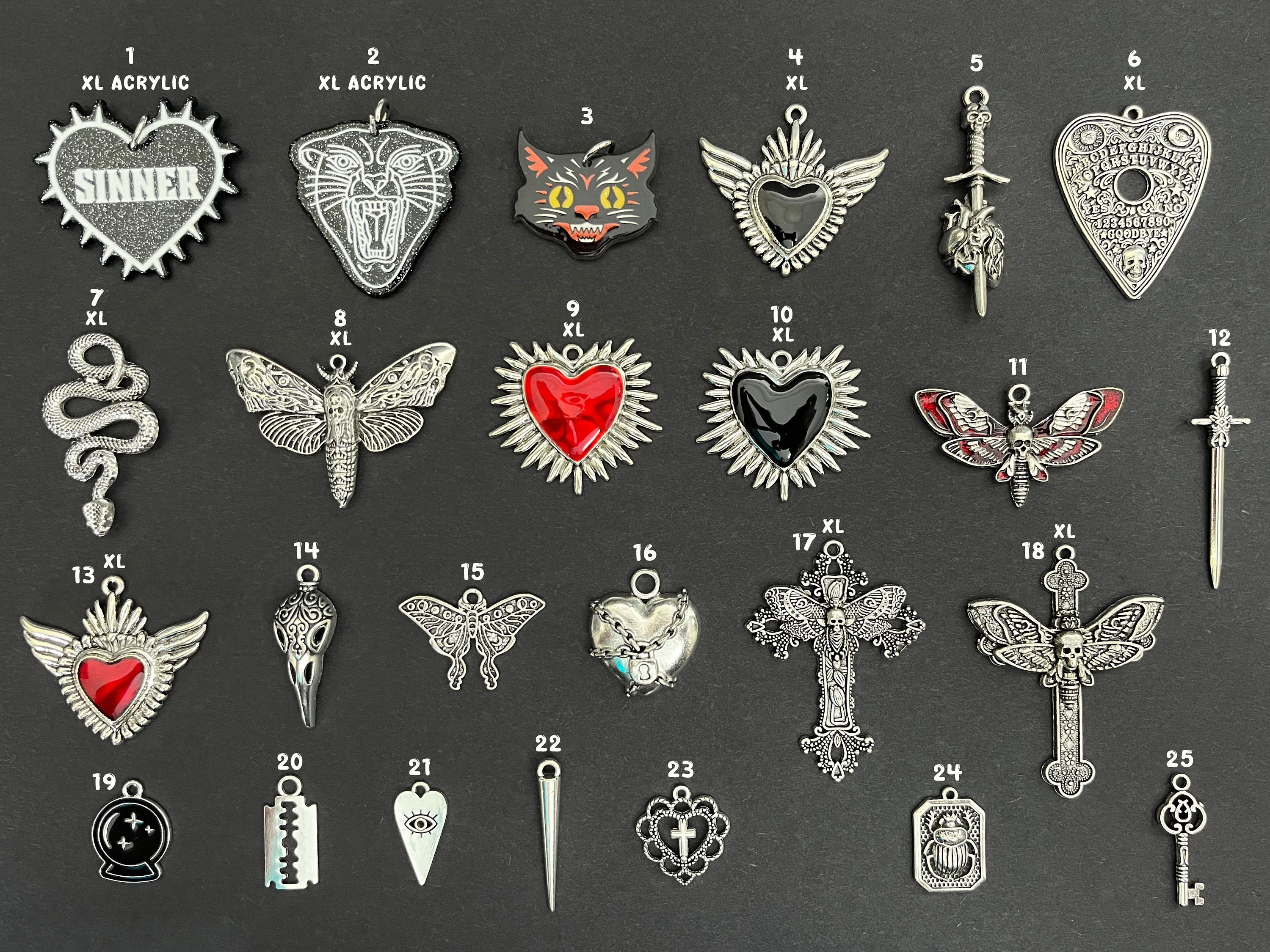 CUSTOM BAG CHAIN Charm Build Your Own, Alternative Gothic Kitsch ...