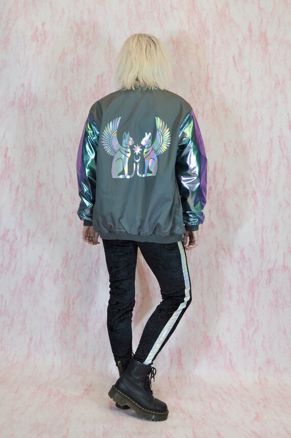 iridescent bomber jacket