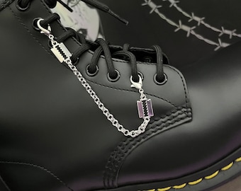 CHAÎNE DE RASOIR POUR LACETS, breloques pour lacets, accessoires pour chaussures en cotte de mailles, breloque chaînes pour chaussures alternatives, acier inoxydable, bijoux de botte