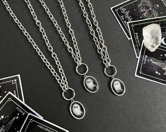 ADOPT A GHOST necklace, Cute ghost choker, Spooky Custom gift, Gothic Halloween, Alternative accessories, Handmade, Stainless Steel