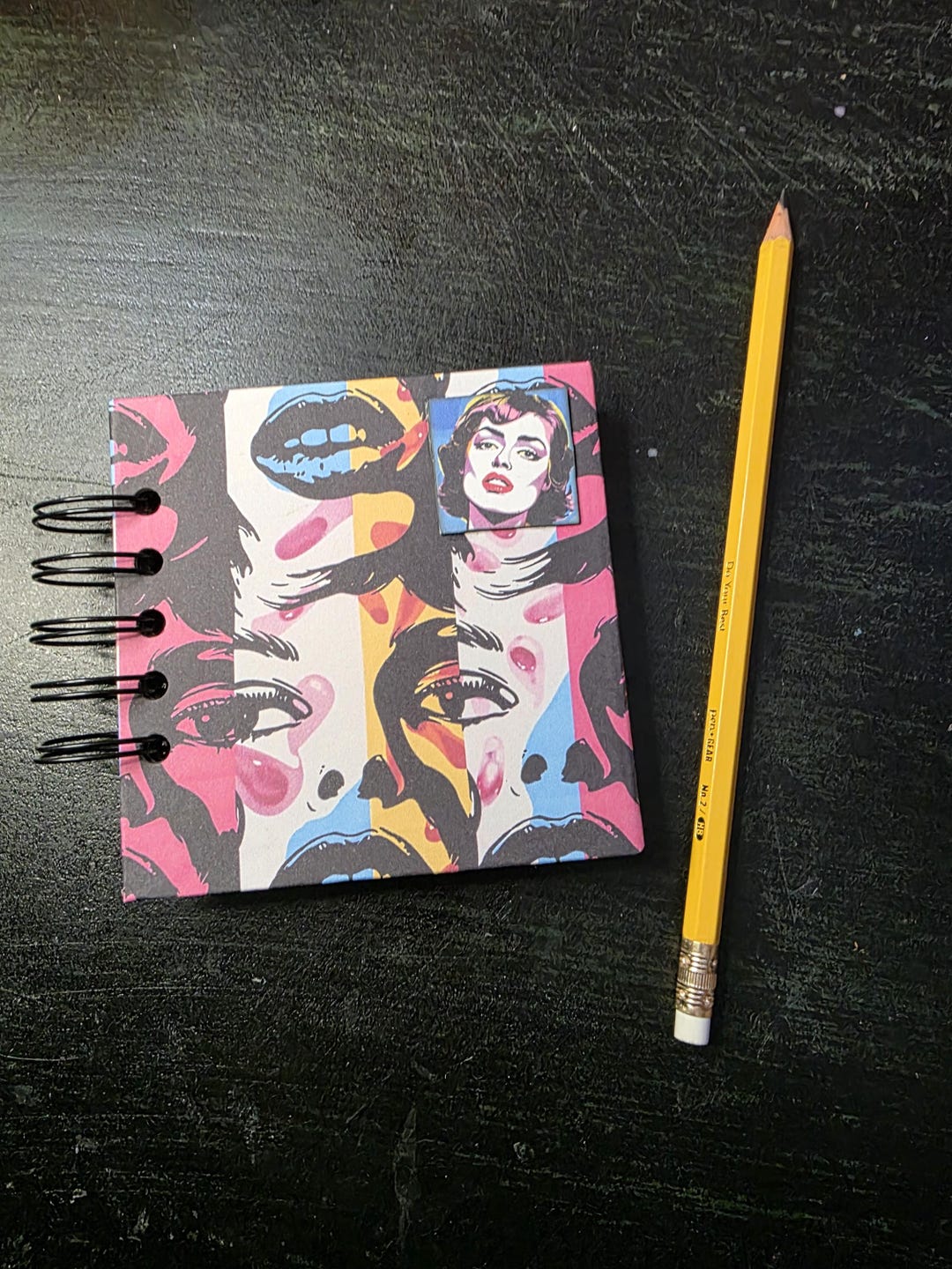 Brunette 80's Retro Style Notebook With Black Pages. - Etsy