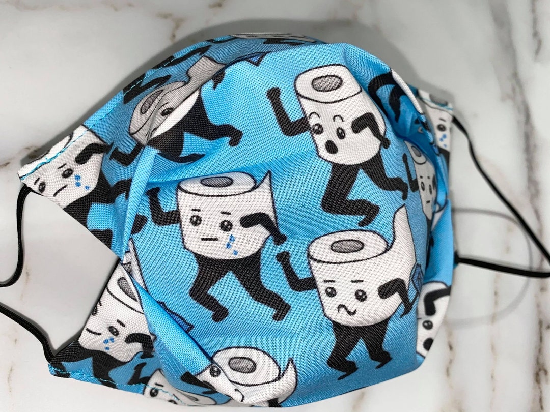 TP Running Jogging Face Mask background Med Turq. & Cornflower Blue