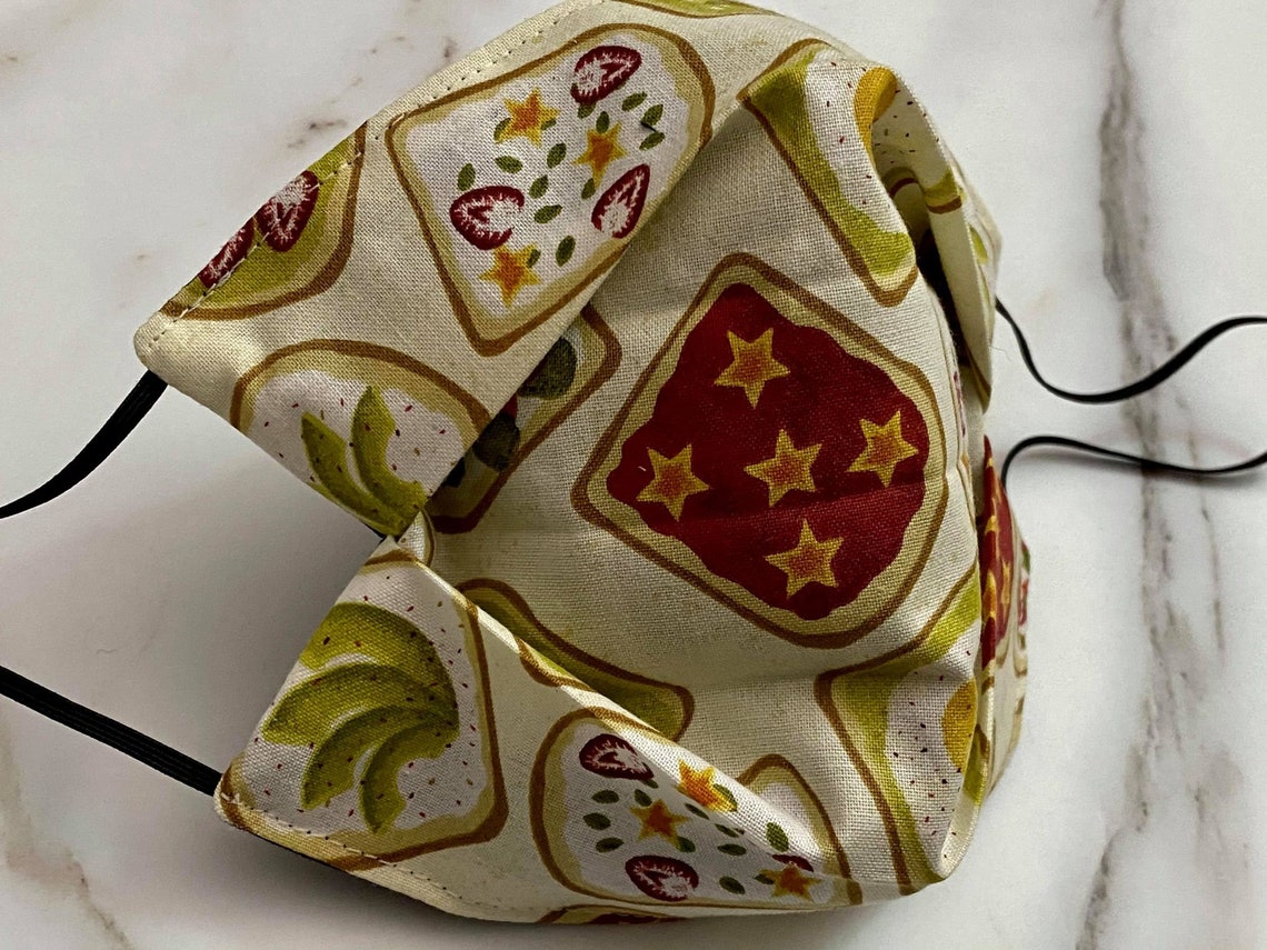 Avocado Toast Face Mask Yummy Mask Handmade With 2 Layers Etsy