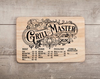 Ausgefallenes Grill Master Design SVG, Laser gravierte Schneidebrett digitale Datei, Cricut und Silhoette svg Schnittdatei, Cnc svg