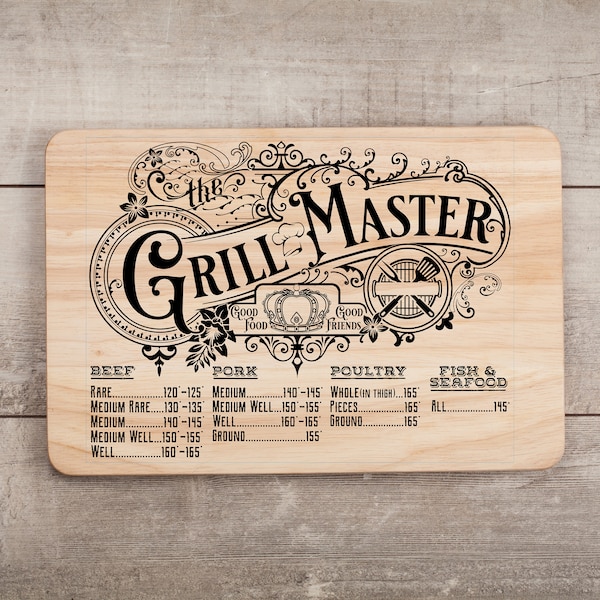 Fancy Grill Master Design SVG, Laser Engraved cutting board digital file, cricut and silhoette svg cut file, cnc svg