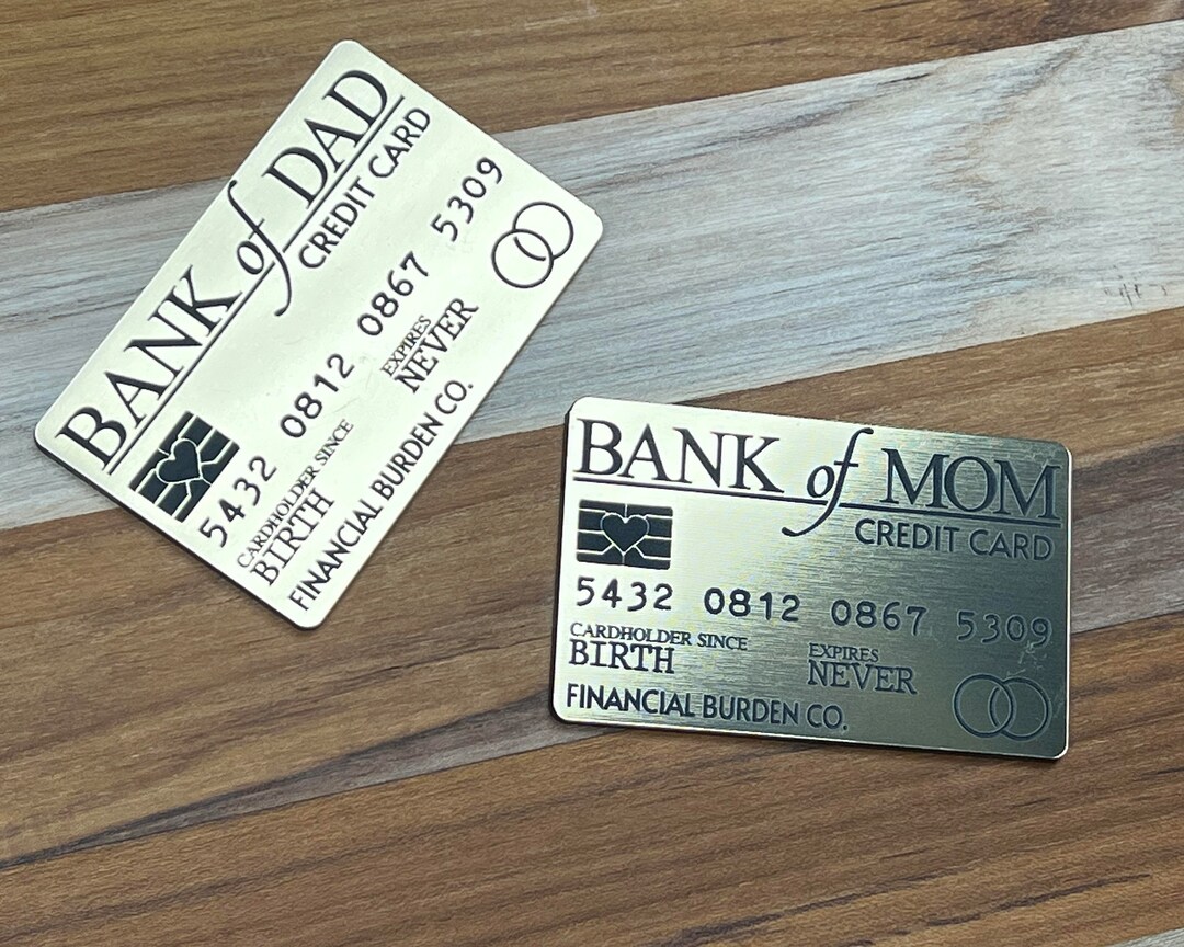 Bank of Dad Bank of Mom Novelty Credit Card SVG Digital File Father ...