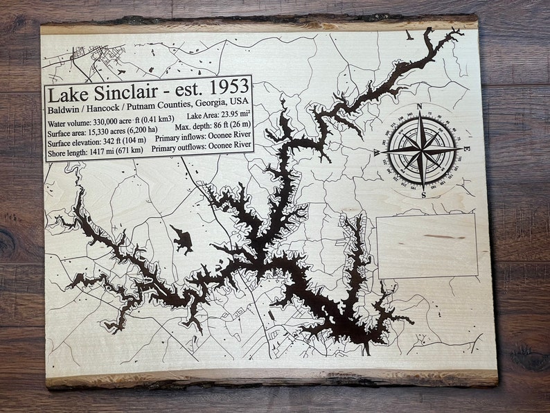 Neely Henry Lake Map Alabama Custommade & Personalization Etsy