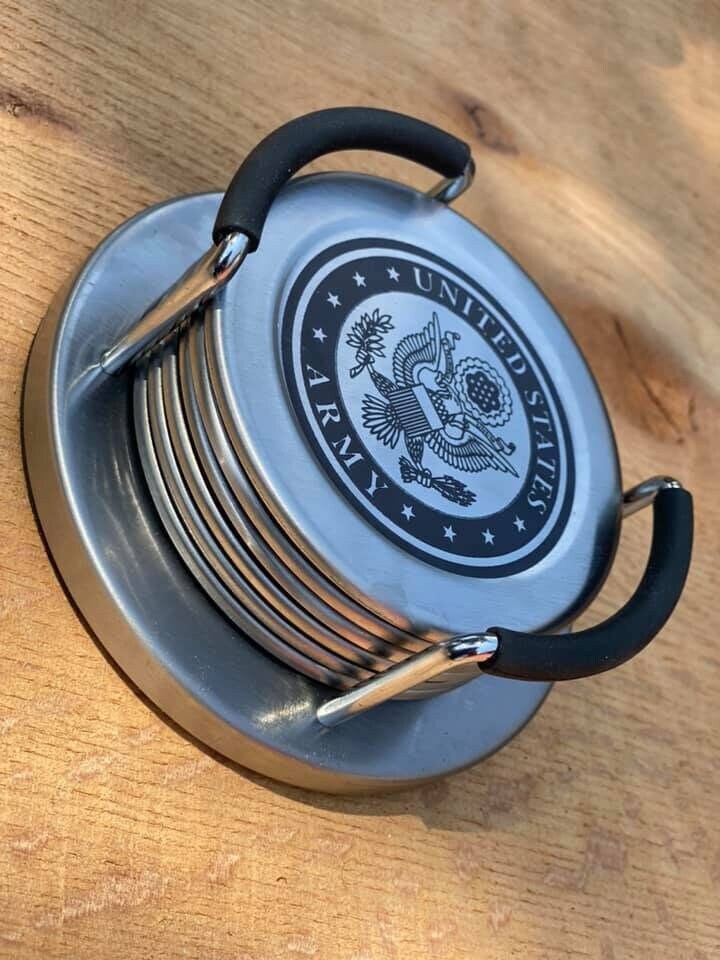 Customized Stainless Steel coaster set Etsy