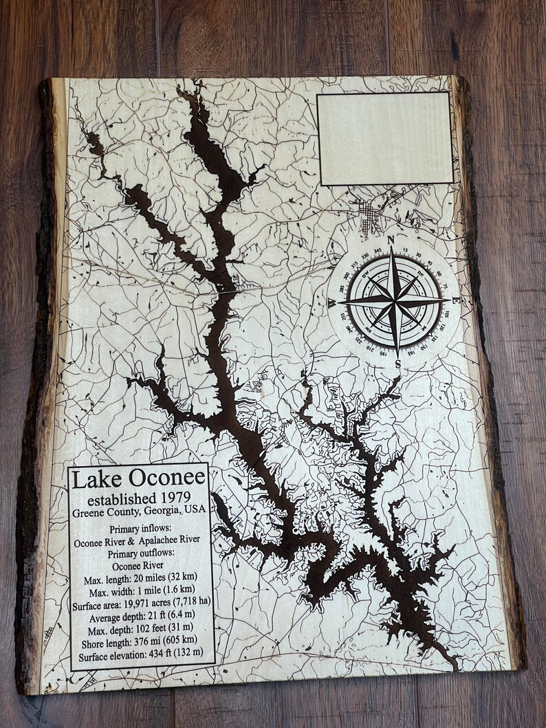 Neely Henry Lake Map Alabama Custommade & Personalization Etsy