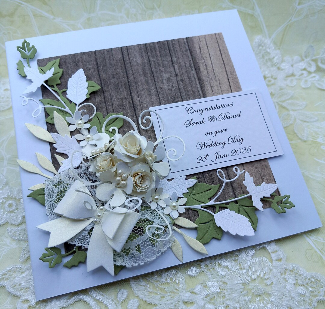 Handmade Wedding Day Card or Anniversary / Engagement * 3D ...