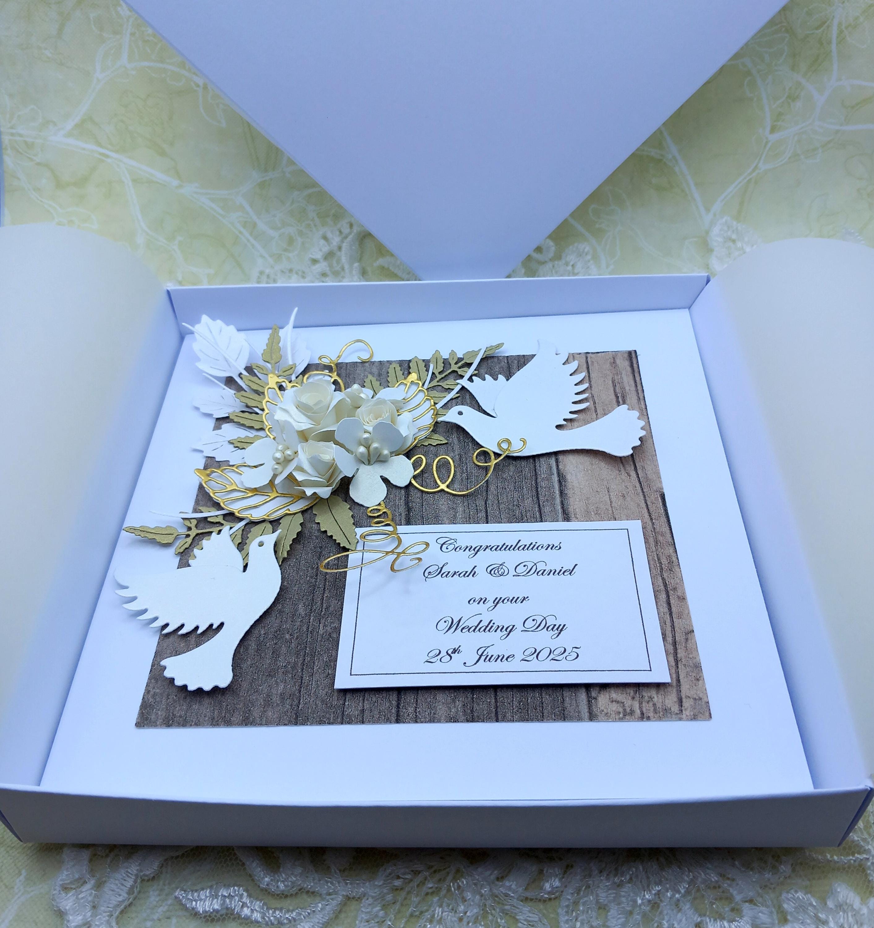 Handmade Wedding Day Card Engagement Card or Anniversary Card ...