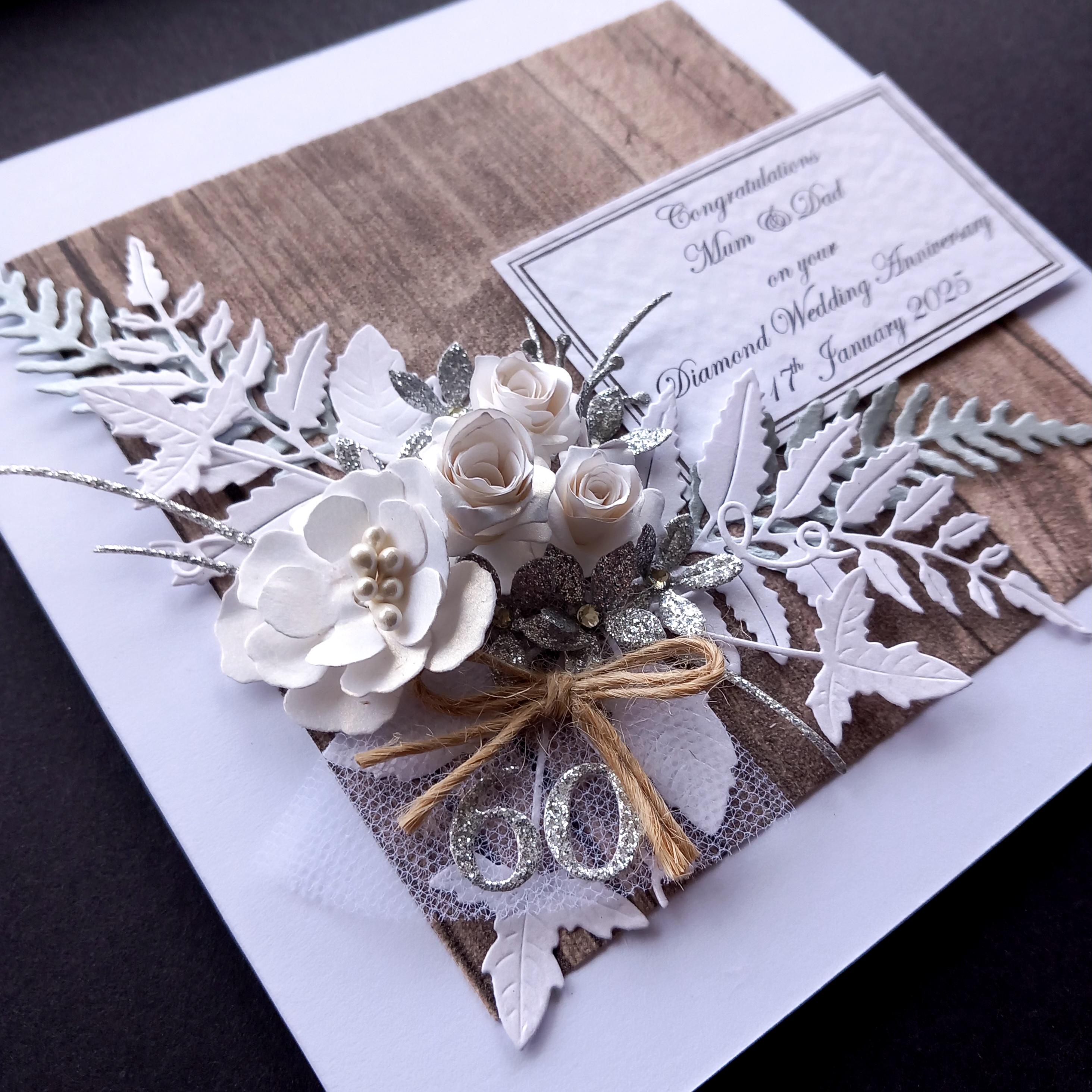 Cerdyn Penblwydd Priodas Ddiemwnt Hapus | Welsh 60th Wedding