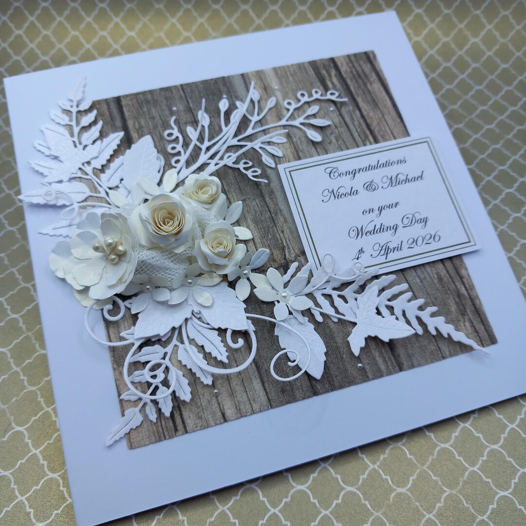 Handmade Wedding Day Card or Anniversary * 3D * Personalised and Boxed ...