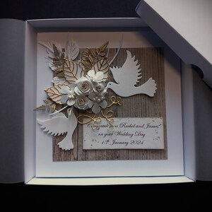 NEW * Handmade Wedding Day / Anniversary Card * Personalised * Boxed * 3D * 6" x 6"
