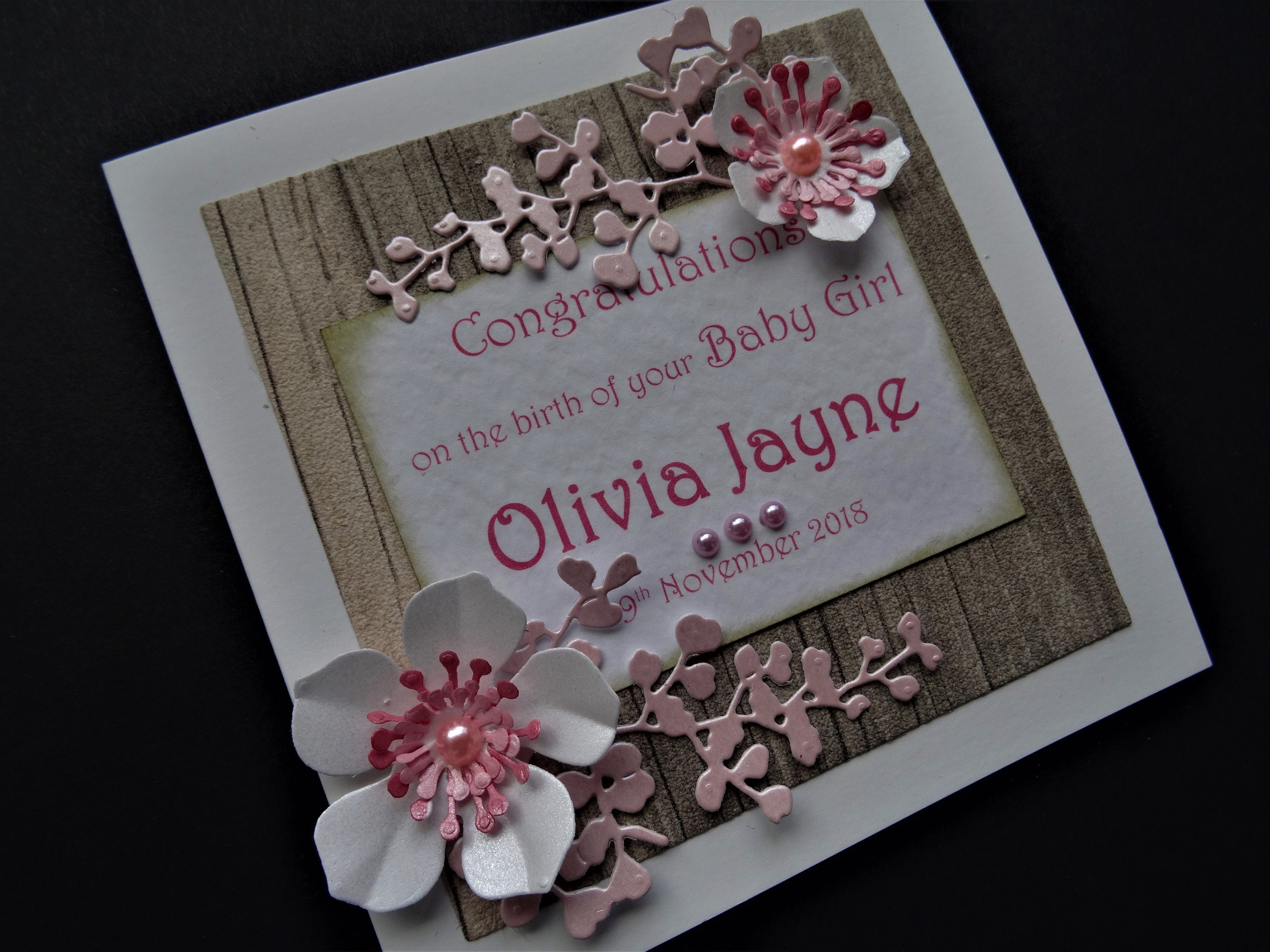 NEW BABY GIRL CARD Congratulations Birth Granddaughter Sister Niece